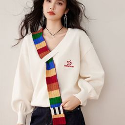 JC Collection Women V-Neck Pullover Sweater-image-49