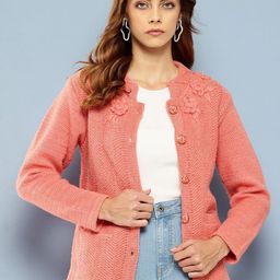 The Roadster Lifestyle Co Women Self Design Cardigan Sweater-image-78