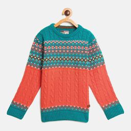 Duke Boys Cable Knit Colourblocked Pullover Sweater-image-74