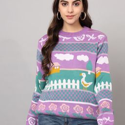 The Dry State Graphic Printed Acrylic Pullover Sweater-image-59