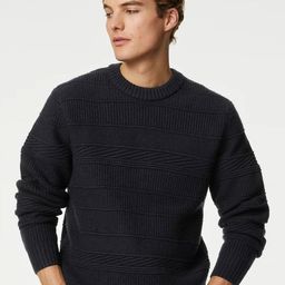 Marks & Spencer Cable Knit Self Design Cardigan Sweater-image-8
