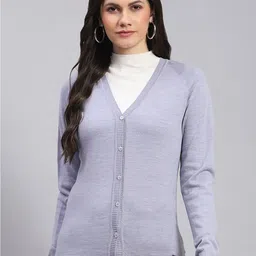 Monte Carlo V-Neck Long Sleeves Woollen Cardigan Sweater-image-36