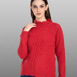 Moda Elementi Self Design Round Neck Pullover-image-51