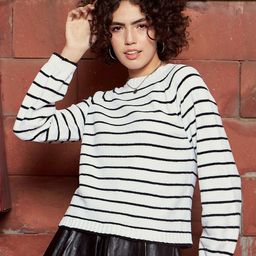 SASSAFRAS Striped Round Neck Long Sleeve Pullover Sweater-picture-9