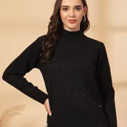 Juelle Women Ribbed Mock Collar Pullover Sweaters-17