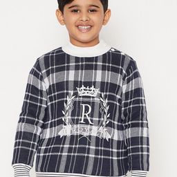 JWAAQ Boys Checked Pure Cotton Pullover Sweatshirt-picture-20