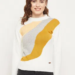 Duke Women Colourblocked Acrylic Pullover-image-4