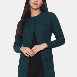 CLAPTON Cable Knit Woollen Longline Cardigan-image-58