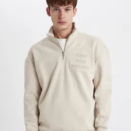 DeFacto Mock Collar Long Sleeves Pullover Sweatshirt-picture-47
