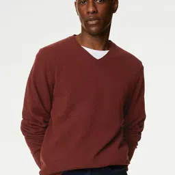 Marks & Spencer V-Neck Woollen Pullover-picture-52