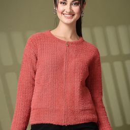 Juelle Women Self Design Front-Open Sweaters-1