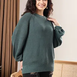 Kotty Women Round Neck Ribbed Pullover-picture-10