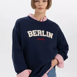 DeFacto Typography Printed Cotton Pullover Sweatshirt-25