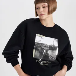 DeFacto Graphic Printed Pullover Sweatshirt-picture-29