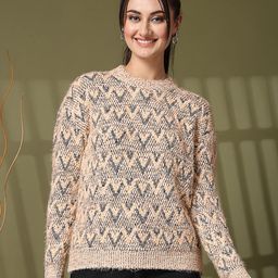 Juelle Women Self Design Pullover Sweaters-51