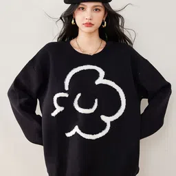 JC Collection Women Self Design Round Neck Long Sleeves Pullover-picture-4