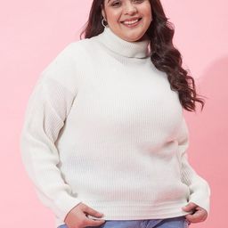 CURVY STREET Women Plus Size Ribbed Acrylic Pullover-picture-29