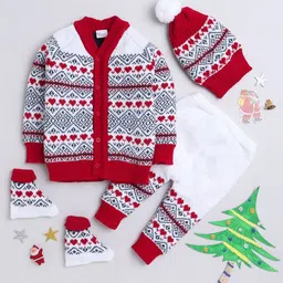 Little Angels Infants Self Design Acrylic Baby Apparel Gift Set-16