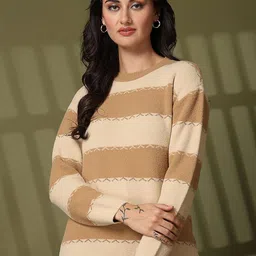 Juelle Women Striped Pullover Sweaters-image-25