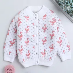 Yellow Apple Girls Animal Woollen Cardigan-image-89