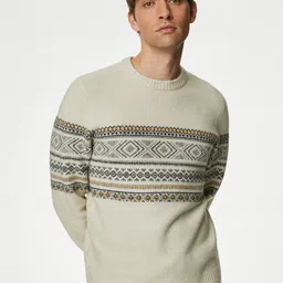 Marks & Spencer Fair Isle Printed Pullover Sweater-picture-56
