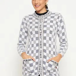 Duke Checked Longline Acrylic Cardigan-picture-10