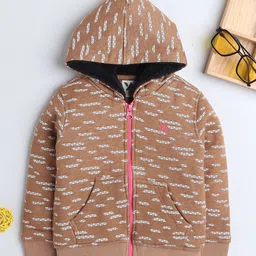 Yellow Apple Girls Hooded Woollen Cardigan-picture-12
