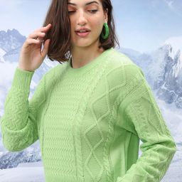 Tokyo Talkies Self Designed Acrylic Crop Pullover-image-77