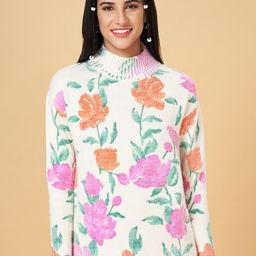 Honey by Pantaloons Floral Printed Mock Collar Pullover-picture-53