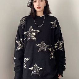 LULU & SKY Women Distressed Oversized Pullover-picture-15