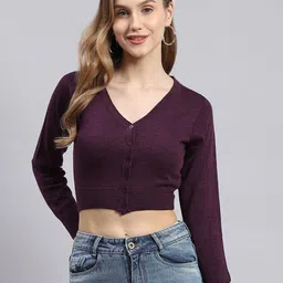 Monte Carlo Woolen Cropped Cardigan-image-7