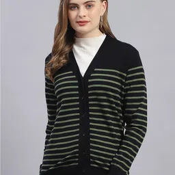 Monte Carlo Striped V-Neck Cardigan-image-14