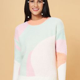 Honey by Pantaloons Colourblocked Pullover Sweater-image-1