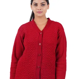 GUIDE Women Self Design V-Neck Woollen Cardigan-image-66
