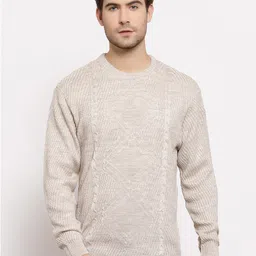 Style Quotient Men Off White Cable Knit Pullover-image-66