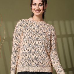 Juelle Women Self Design Pullover Sweater-29