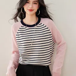 JC Collection Women Striped Pullover-image-44