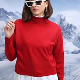 Tokyo Talkies Ribbed High Neck Pullover Sweater-image-83