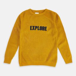 Pantaloons Junior Boys Mustard & Black Typography Pullover with Applique Detail-image-54