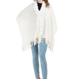Stole & Yarn Women Fur Collar Poncho-image-10