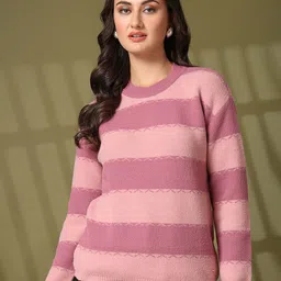 Juelle Women Striped Pullover Sweater-image-21