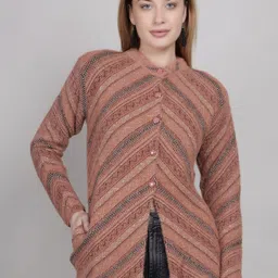 Thansmay Kleider Women Self Design Round Neck Cardigan Sweaters-image-34