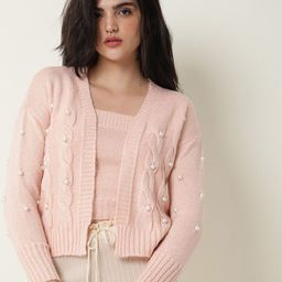 RAREISM Women Pink Acrylic Cable Knit-image-75