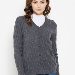 CLAPTON Self Designed V-Neck Woollen Cardigan-12