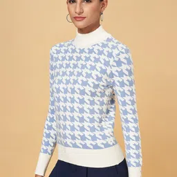 Annabelle by Pantaloons Abstract Printed Mock Collar Pullover image 5