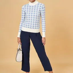 Annabelle by Pantaloons Abstract Printed Mock Collar Pullover image 3