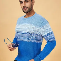 YU by Pantaloons Colourblocked Long Sleeves Acrylic Pullover-image-26