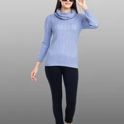 Moda Elementi Self Design Shawl Collar Pullover image 5