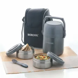 Hot n Fresh Insulated Lunch Box, 2 pc Set (420ml Each), Upto 8 Hr. Hot 2 Containers Lunch Box-14