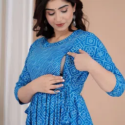 murli kurti Printed Pure Cotton Stitched Flared/A-line Gown-picture-12